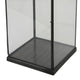Laila Lantern Black Metal Frame Glass Panels Square Base 20’’ Tall