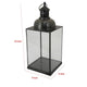 Laila Lantern Black Metal Frame Glass Panels Square Base 20’’ Tall