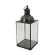 Laila Lantern Black Metal Frame Glass Panels Square Base 18’’ Tall