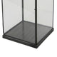 Laila Lantern Black Metal Frame Glass Panels Square Base 18’’ Tall