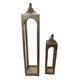 Akira Tabletop Candle Holder Lantern Set of 2 Gold Metal Top Hook BM324614