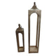 Akira Tabletop Candle Holder Lantern Set of 2, Gold Metal, Top Hook