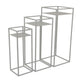 Sano Plant Stand Table Set of 3, Mesh Pattern, White Metal, Square