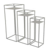 Sano Plant Stand Table Set of 3 Mesh Pattern White Metal Square BM324629