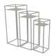 Sano Plant Stand Table Set of 3 Mesh Pattern White Metal Square BM324629