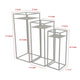 Sano Plant Stand Table Set of 3 Mesh Pattern White Metal Square BM324629