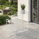Sano Plant Stand Table Set of 3, Mesh Pattern, White Metal, Square