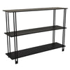 Rasha 3 Tier Storage Rack Rack, Spacious Shelves, Black Metal, 44"