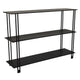 Rasha 3 Tier Storage Rack Rack, Spacious Shelves, Black Metal, 44"