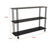 Rasha 3 Tier Storage Rack Rack Spacious Shelves Black Metal 44’’