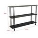 Rasha 3 Tier Storage Rack Rack Spacious Shelves Black Metal 44’’