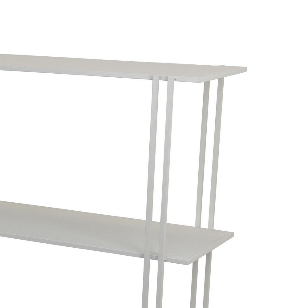 Rasha 3 Tier Storage Rack Rack Spacious Shelves White Metal 44’’
