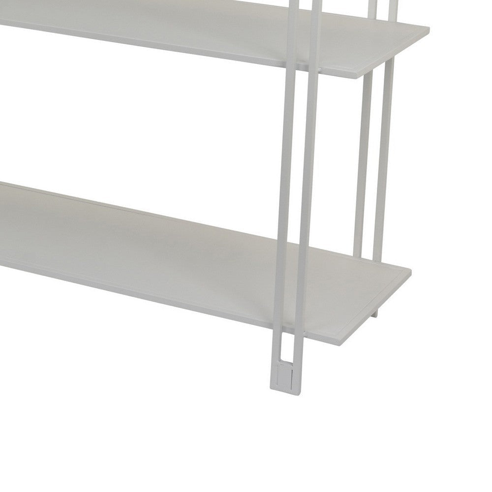 Rasha 3 Tier Storage Rack Rack Spacious Shelves White Metal 44’’