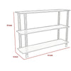 Rasha 3 Tier Storage Rack Rack Spacious Shelves White Metal 44’’