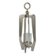 Brie Candle Holder Lantern, 27", Silver Metal Frame, Glass Shade