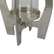 Brie Candle Holder Lantern 27’’ Silver Metal Frame Glass Shade BM324636