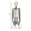 Brie Candle Holder Lantern 27’’ Silver Metal Frame Glass Shade BM324636