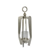 Brie Candle Holder Lantern, 23", Silver Metal Frame, Glass Shade