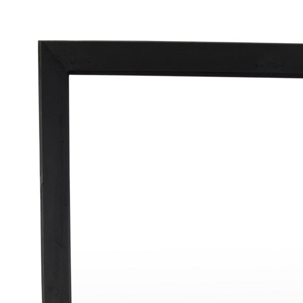 Wall-Mounted Mirror with Tall Rectangular Frame 24 x 71 Black Metal BM324658
