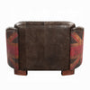 Bran Loveseat 50’’ Union Jack Flag Brown and Gray Top Grain Leather BM324661