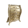 Otis Tall Dresser Chest with 6 Drawers, Classic Scrolled, Gold Wood