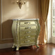 Otis Tall Dresser Chest with 6 Drawers, Classic Scrolled, Gold Wood