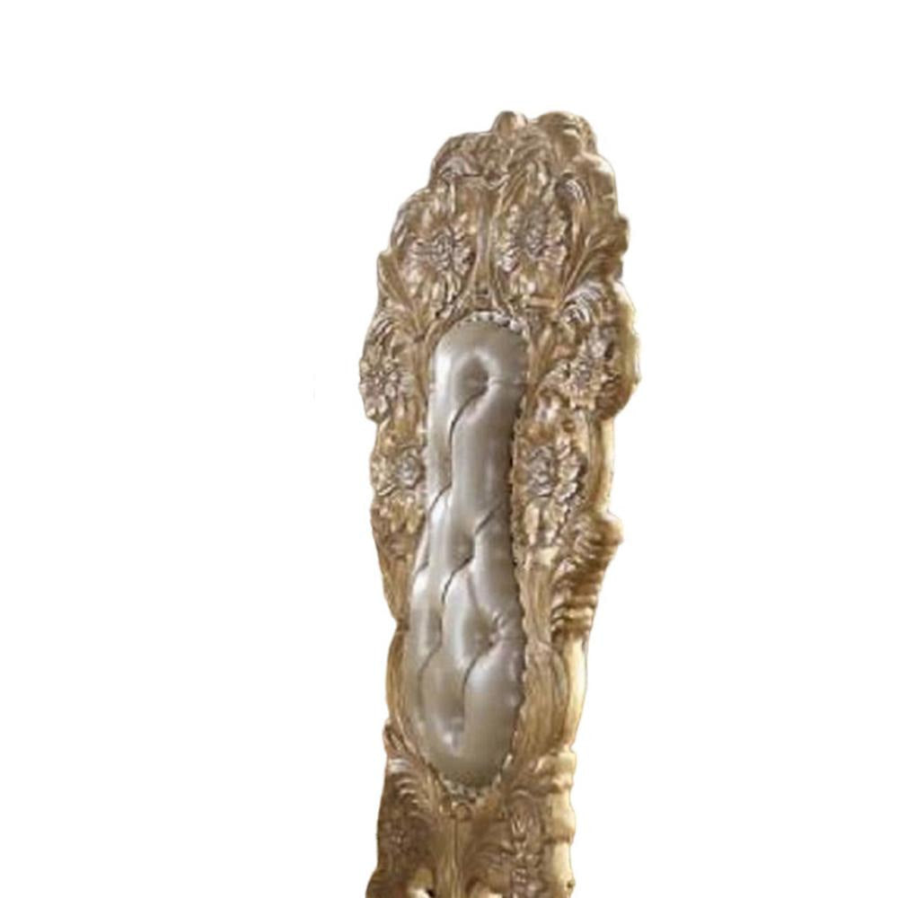 Otis Side Dining Chair Set of 2 Classic Light Gold Tufted Faux Leather BM324665