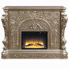 Mas LED Electric Fireplace Touch Panel 69 Inch Classic Silver Resin BM324666