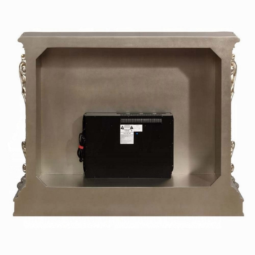 Mas LED Electric Fireplace Touch Panel 69 Inch Classic Silver Resin BM324666