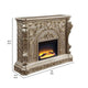 Mas LED Electric Fireplace Touch Panel 69 Inch Classic Silver Resin BM324666