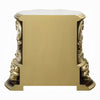 Mara Nightstand 2 Drawers 39’’ Brown Wood and Classic Gold Scrollwork BM324672