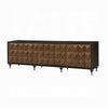 88 Inch Console Cabinet, 5 Doors, Bronze Legs, Espresso Brown