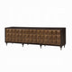 88 Inch Console Cabinet, 5 Doors, Bronze Legs, Espresso Brown