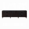 88 Inch Console Cabinet 5 Doors Bronze Legs Espresso Brown BM324673