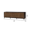 88 Inch Console Cabinet 5 Doors Bronze Legs Espresso Brown BM324673