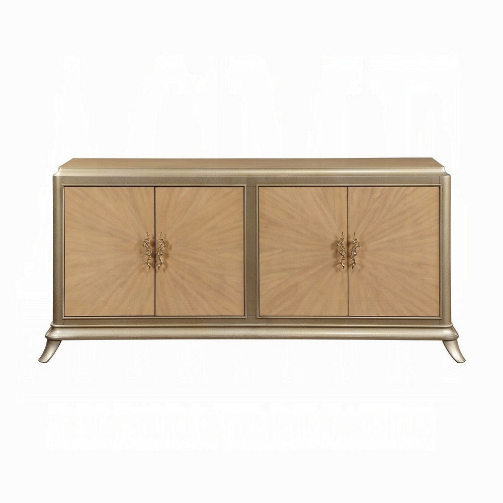 Sideboard Buffet Console with 2 Dual Door Cabinets 73 Inch Brown Wood BM324674