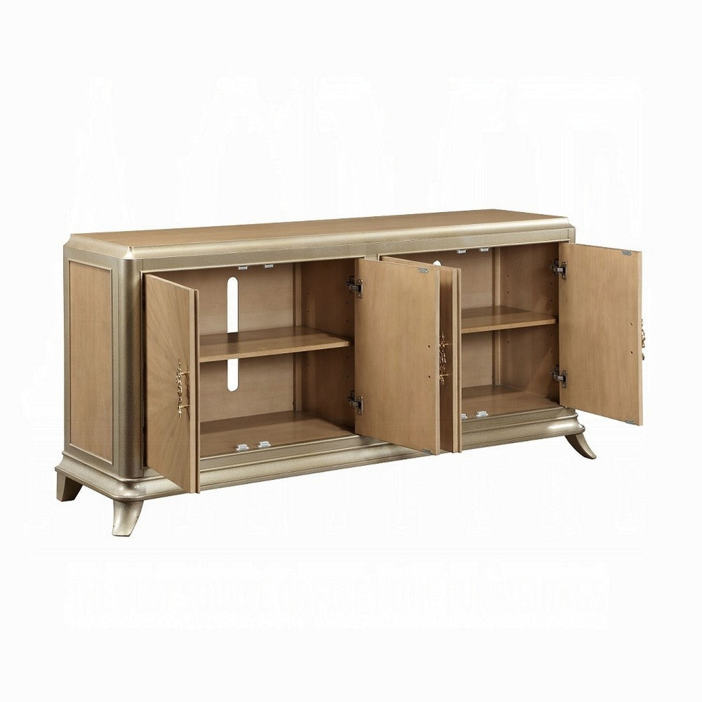 Sideboard Buffet Console with 2 Dual Door Cabinets 73 Inch Brown Wood BM324674