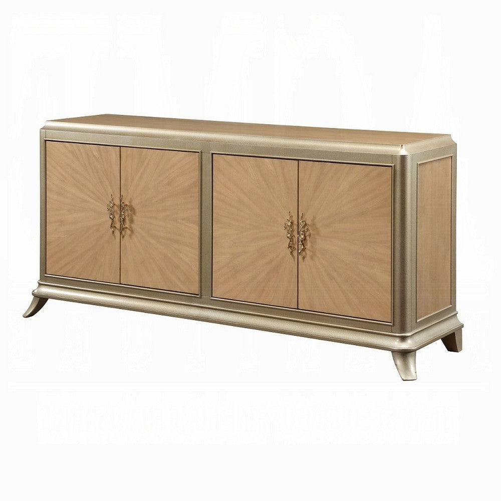 Sideboard Buffet Console with 2 Dual Door Cabinets 73 Inch Brown Wood BM324674