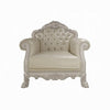 Ally Accent Chair with Claw Feet Bone White Tufted Faux Leather BM324675