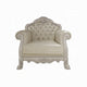 Ally Accent Chair with Claw Feet Bone White Tufted Faux Leather BM324675
