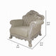 Ally Accent Chair with Claw Feet Bone White Tufted Faux Leather BM324675