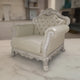 Ally Accent Chair with Claw Feet, Bone White Tufted Faux Leather