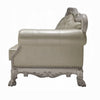 Ally Loveseat with 3 Pillows 64’’ Wood Vintage White Faux Leather BM324676