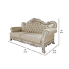 Ally Sofa 4 Pillows 86’’ Wood Claw Feet Vintage White Faux Leather BM324677