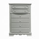 Auri Kids Tall Dresser Chest with 6 Drawers Scalloped Base Gray BM324681