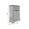 Auri Kids Tall Dresser Chest with 6 Drawers Scalloped Base Gray BM324681