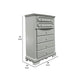 Auri Kids Tall Dresser Chest with 6 Drawers Scalloped Base Gray BM324681
