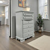 Auri Kids Tall Dresser Chest with 6 Drawers, Scalloped Base, Gray