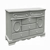Auri Kids Wide Dresser Chest with 6 Drawers, Scalloped Base, Gray Wood