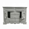 Auri Kids Wide Dresser Chest with 6 Drawers Scalloped Base Gray Wood BM324682